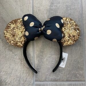 Disney Parks Gold Sequin Minnie Mouse Ears Polkadot